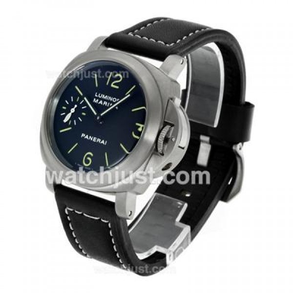 Panerai Luminor Marina Unitas 6497 Movement Swan Neck with Green Markers-Leather Strap