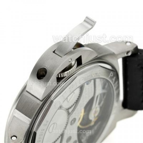 Panerai Luminor Marina Unitas 6497 Movement Swan Neck with Green Markers-Leather Strap