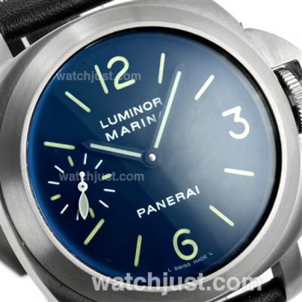 Panerai Luminor Marina Unitas 6497 Movement Swan Neck with Green Markers-Leather Strap