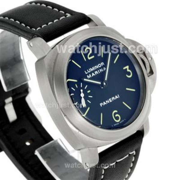 Panerai Luminor Marina Unitas 6497 Movement Swan Neck with Green Markers-Leather Strap