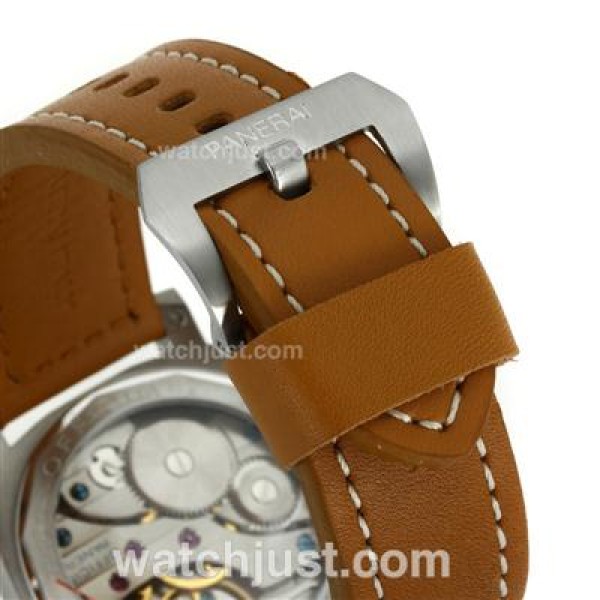 Panerai Luminor Marina OP Logo Unitas 6497 Movement Swan Neck with Green Markers-Leather Strap