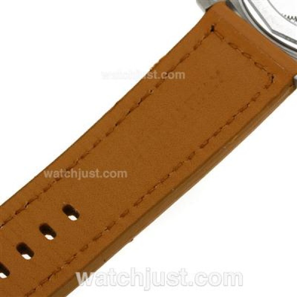 Panerai Luminor Marina OP Logo Unitas 6497 Movement Swan Neck with Green Markers-Leather Strap