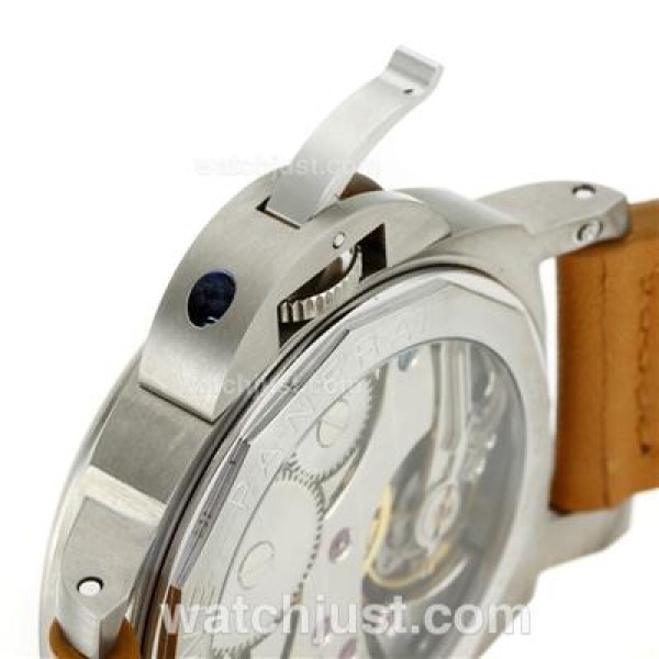Panerai Luminor Marina OP Logo Unitas 6497 Movement Swan Neck with Green Markers-Leather Strap