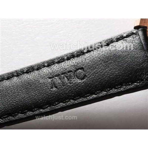 IWC Pilot Chronograph Swiss Valjoux 7750 Movement Rose Gold Case with Black Dial-AR Coating