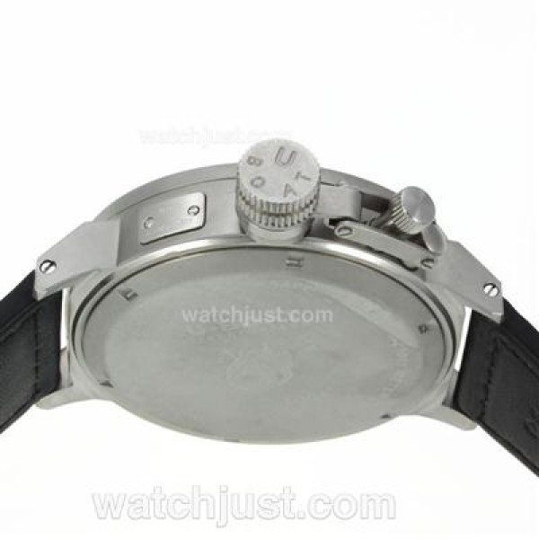 U-Boat Italo Fontana U 1001 Orange Needles Markers with Black Dial-Leather Strap