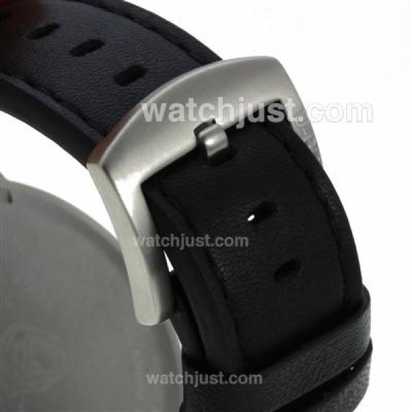 U-Boat Italo Fontana U 1001 Orange Needles Markers with Black Dial-Leather Strap