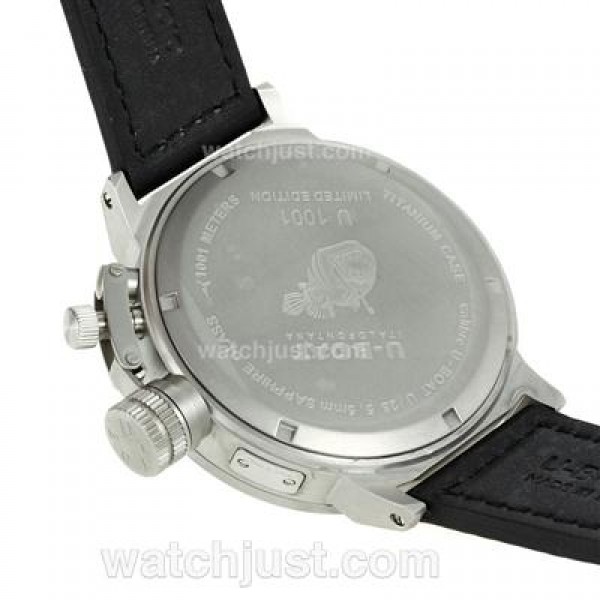 U-Boat Italo Fontana U 1001 Automatic White Needles with Black Dial-Leather Strap