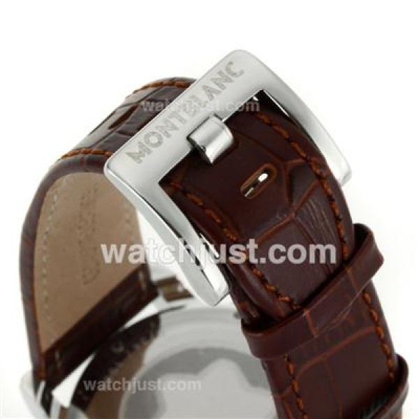 Montblanc Star Working Chronograph with White Dial-Leather Strap