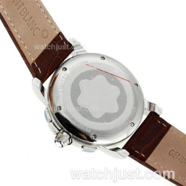 Montblanc Star Working Chronograph with White Dial-Leather Strap