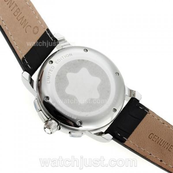 Montblanc Star Working Chronograph with Black Dial-Leather Strap