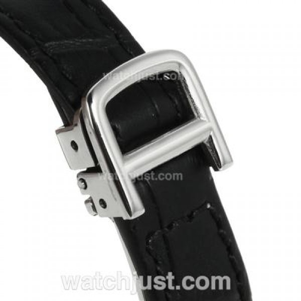 Cartier Ballon Bleu de Cartier Diamond Bezel White Dial with Black Strap -Lady Size