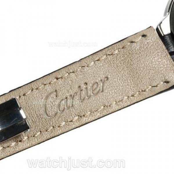Cartier Ballon Bleu de Cartier Diamond Bezel White Dial with Black Strap -Lady Size