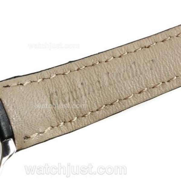 Cartier Ballon Bleu de Cartier Diamond Bezel White Dial with Black Strap -Lady Size