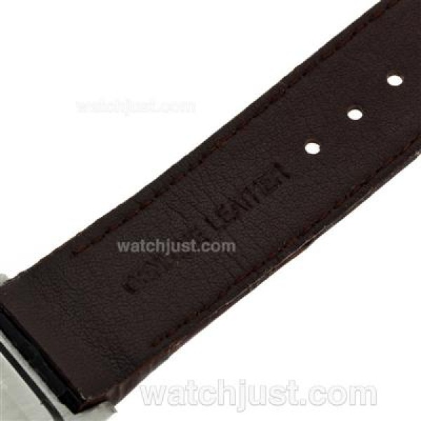Cartier Santos 100 with White Dial-Brown Leather Strap