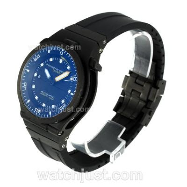 Porsche Design Flat 6 Diver Swiss ETA 2836 Movement PVD Case with Black Dial-Rubber Strap