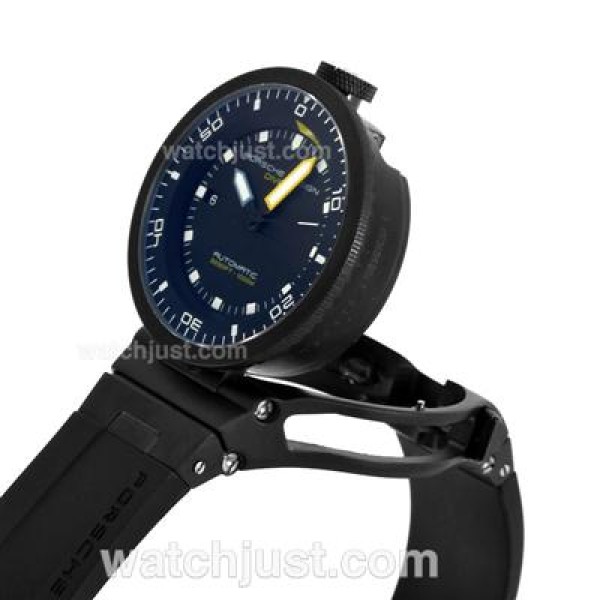 Porsche Design Flat 6 Diver Swiss ETA 2836 Movement PVD Case with Black Dial-Rubber Strap