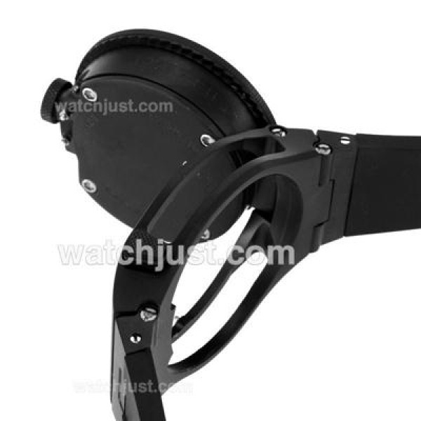 Porsche Design Flat 6 Diver Swiss ETA 2836 Movement PVD Case with Black Dial-Rubber Strap