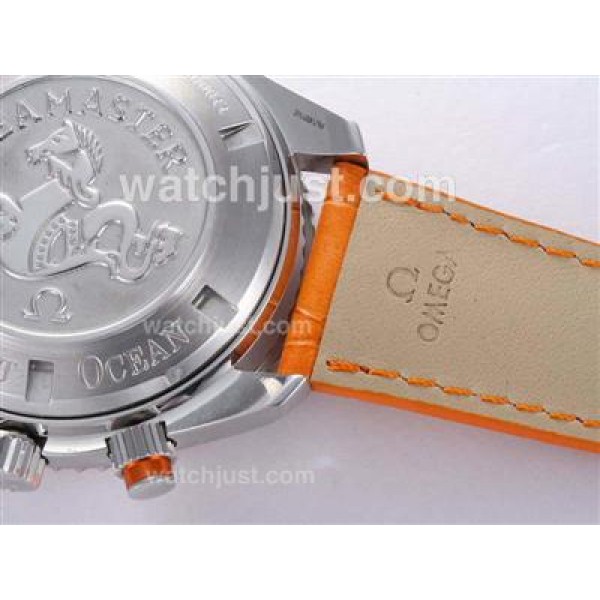 Cheap Omega Seamaster Planet Ocean Chronograph Replica Watches With Black Dials For Men