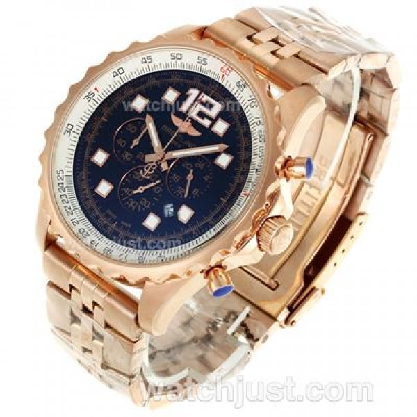 Breitling Chronospace Working Chronograph Full Rose Gold with Black Dial