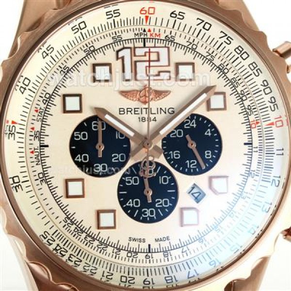 Breitling Chronospace Working Chronograph Full Rose Gold with White Dial