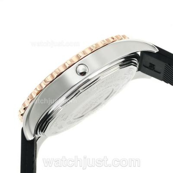 Breitling Chronospace Working Chronograph Two Tone Case with Black Dial-Rubber Strap
