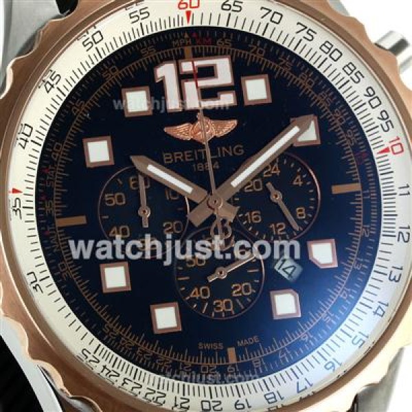 Breitling Chronospace Working Chronograph Two Tone Case with Black Dial-Rubber Strap