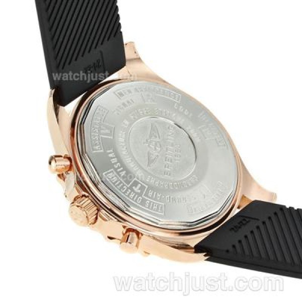 Breitling Chronospace Working Chronograph Rose Gold Case with White Dial-Rubber Strap