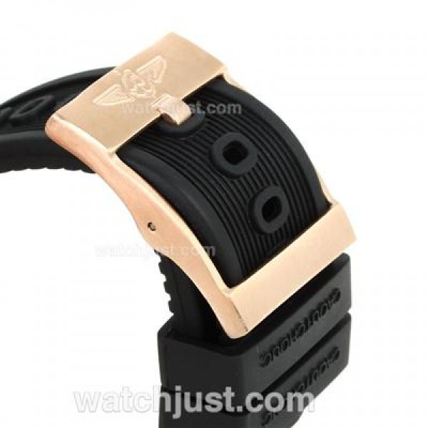 Breitling Chronospace Working Chronograph Rose Gold Case with Black Dial-Rubber Strap