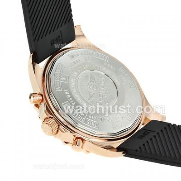Breitling Chronospace Working Chronograph Rose Gold Case with Black Dial-Rubber Strap