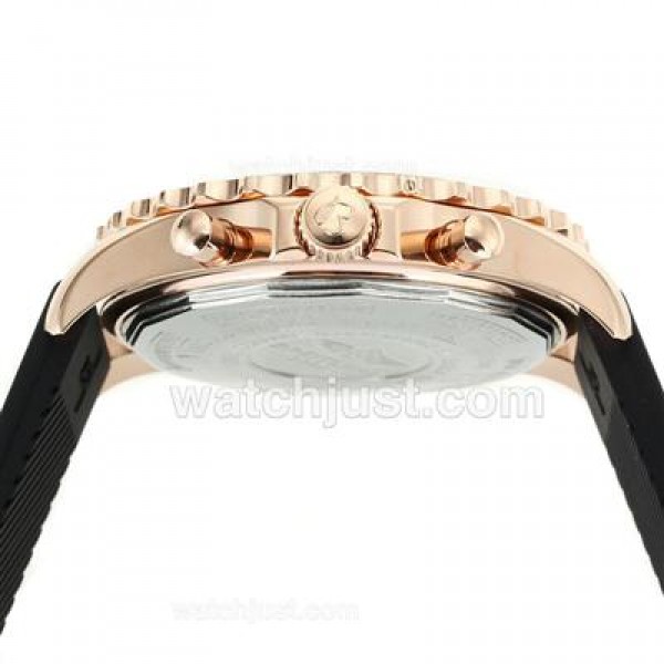 Breitling Chronospace Working Chronograph Rose Gold Case with Black Dial-Rubber Strap