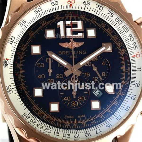 Breitling Chronospace Working Chronograph Rose Gold Case with Black Dial-Rubber Strap