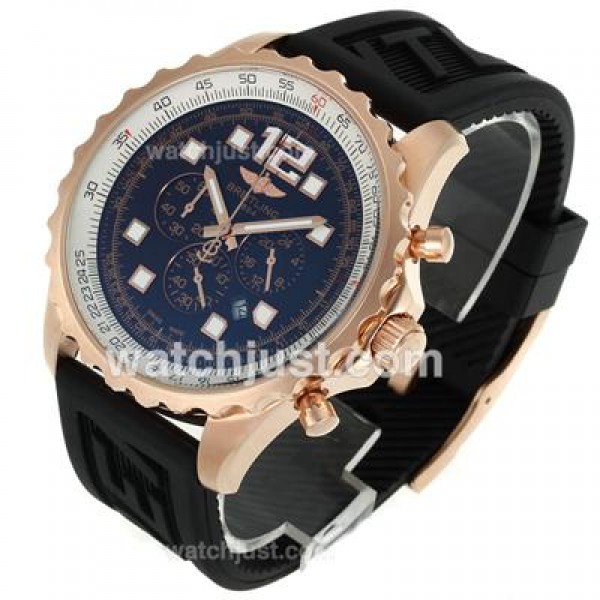 Breitling Chronospace Working Chronograph Rose Gold Case with Black Dial-Rubber Strap