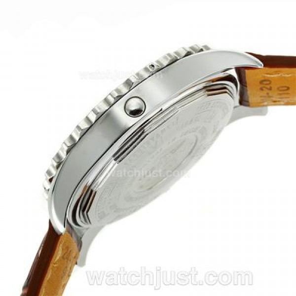 Breitling Chronospace Working Chronograph with White Dial-Leather Strap