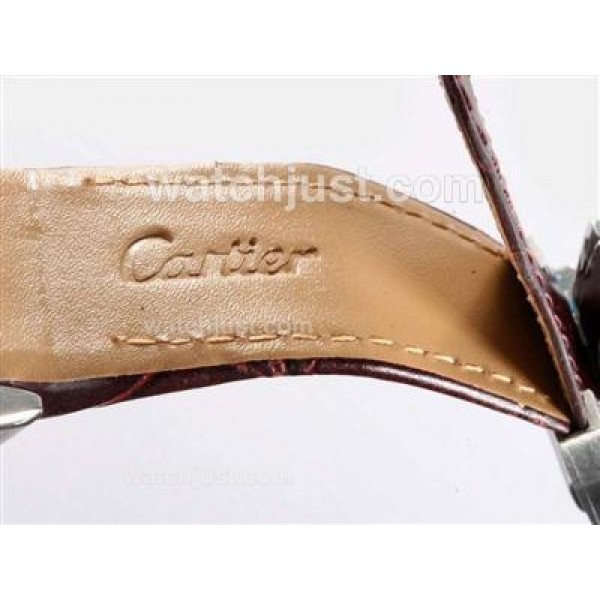 Cartier Santos 100 Automatic Two Tone Case with White Dial