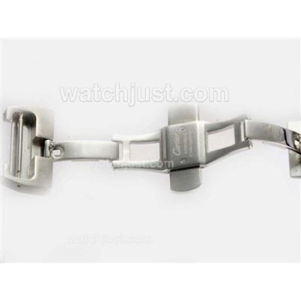 Cartier Santos 100 Automatic Two Tone Case with White Dial