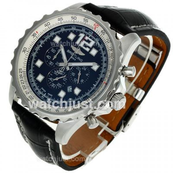 Breitling Chronospace Working Chronograph with Black Dial-Leather Strap