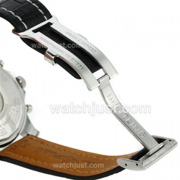 Breitling Chronospace Working Chronograph with Black Dial-Leather Strap