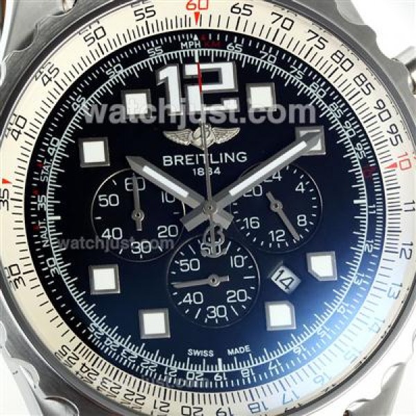 Breitling Chronospace Working Chronograph with Black Dial-Leather Strap