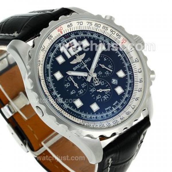 Breitling Chronospace Working Chronograph with Black Dial-Leather Strap