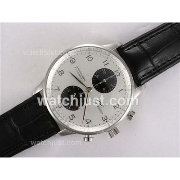 IWC Portuguese Chronograph Swiss Valjoux 7750 Movement with White Dial