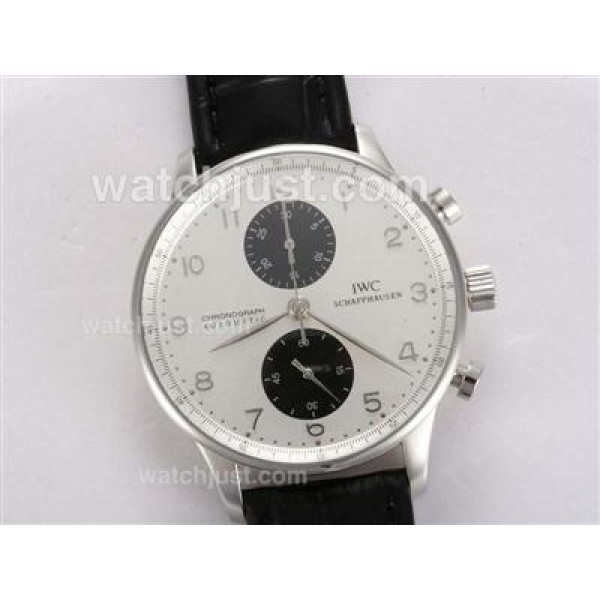 IWC Portuguese Chronograph Swiss Valjoux 7750 Movement with White Dial