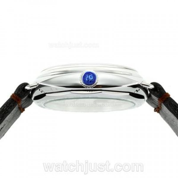 Panerai Radiomir Unitas 6497 Movement Swan Neck Orange Markers with Black Dial-Leather Strap