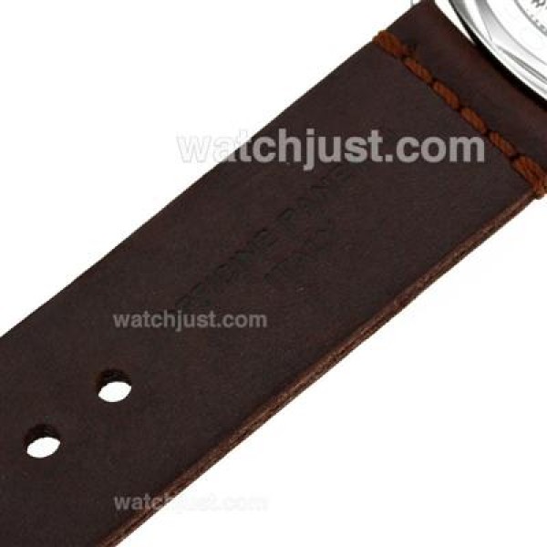 Panerai Radiomir Unitas 6497 Movement Swan Neck Orange Markers with Brown Dial-Leather Strap