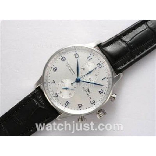 IWC Portuguese Chronograph Swiss Valjoux 7750 Movement with White Dial