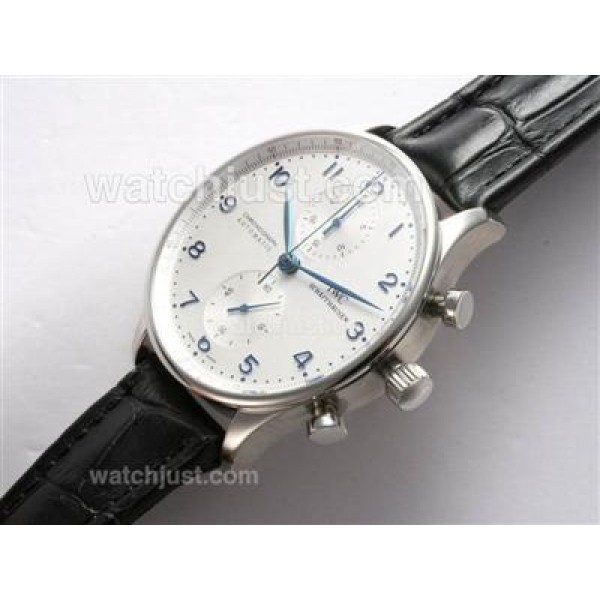 IWC Portuguese Chronograph Swiss Valjoux 7750 Movement with White Dial