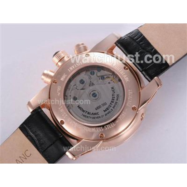 Montblanc Time Walker Chronograph Swiss Valjoux 7750 Movement Rose Gold Casing with Black Dial