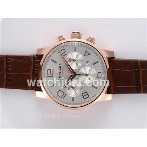 Montblanc Time Walker Chronograph Swiss Valjoux 7750 Movement Rose Gold Casing with White Dial