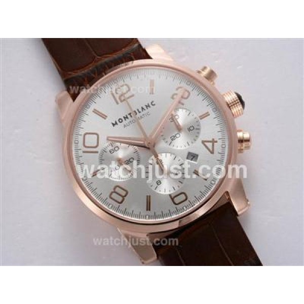 Montblanc Time Walker Chronograph Swiss Valjoux 7750 Movement Rose Gold Casing with White Dial