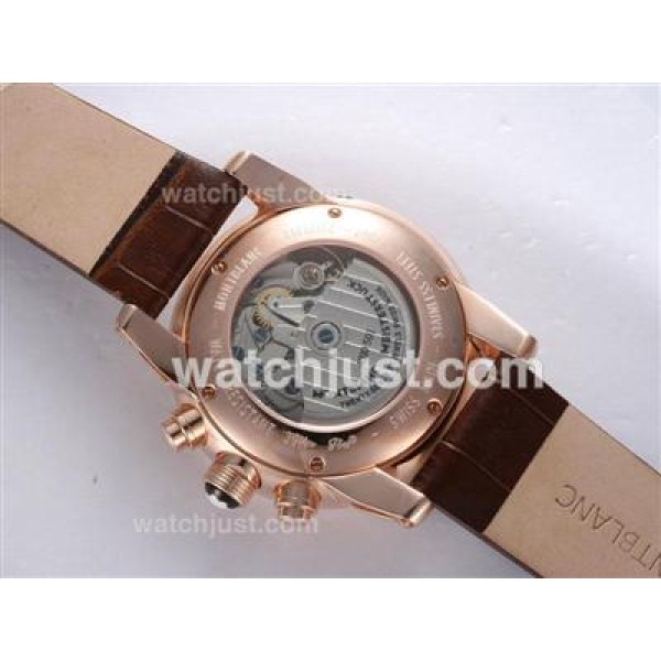 Montblanc Time Walker Chronograph Swiss Valjoux 7750 Movement Rose Gold Casing with White Dial