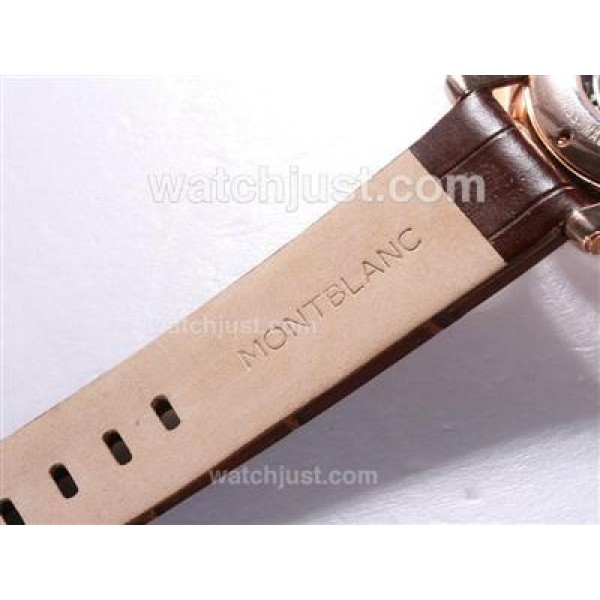 Montblanc Time Walker Chronograph Swiss Valjoux 7750 Movement Rose Gold Casing with White Dial